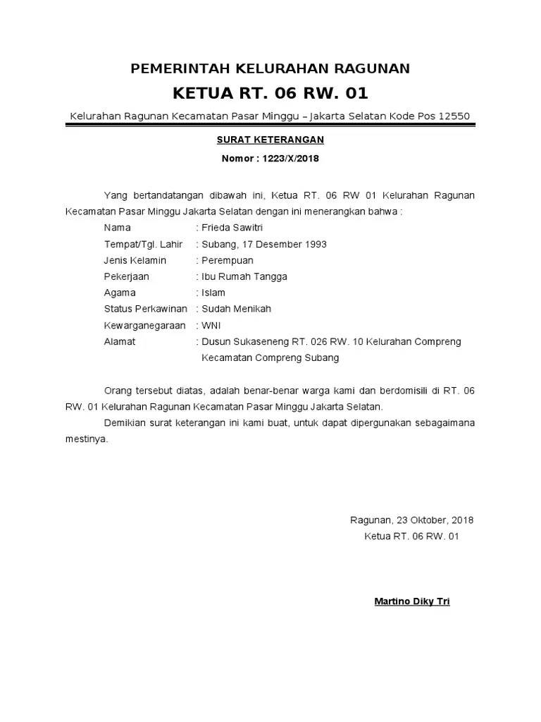 Surat Domisili Rt Jakarta Doc - Surat Domisili How To Get The Indonesian Letter Of Domicile Expat Indo / Jul 31, 2021 · 10+ contoh surat keterangan domisili tempat tinggal dari rt.