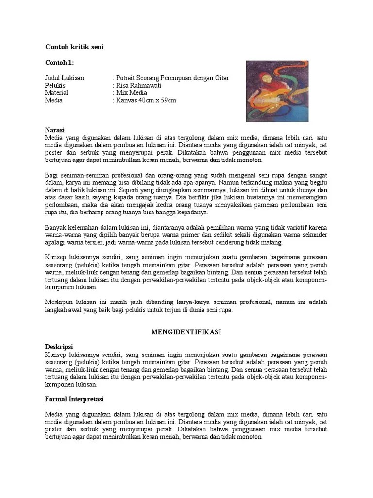 Tercepat Contoh Kritik Karya Seni Patung