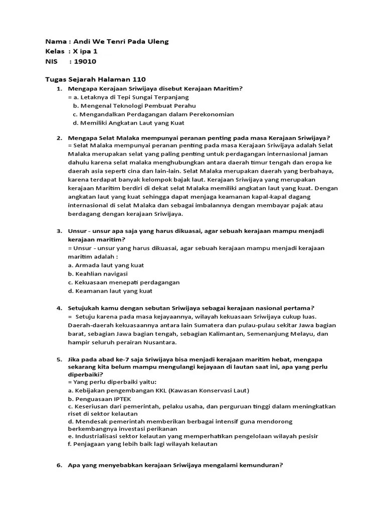 Dalam bahasa sanskerta dan bahasa pali, kerajaan sriwijaya disebut yavadesh. Sejarah Kelas 10 Pdf