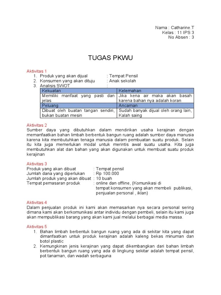 Ide spesial 44 analisis swot rak buku dari kardus. Tugas Pkwu Pdf