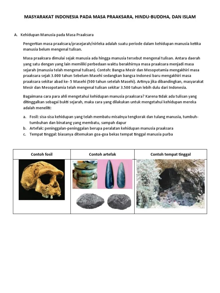Kehidupan Manusia Praaksara Di Indonesia