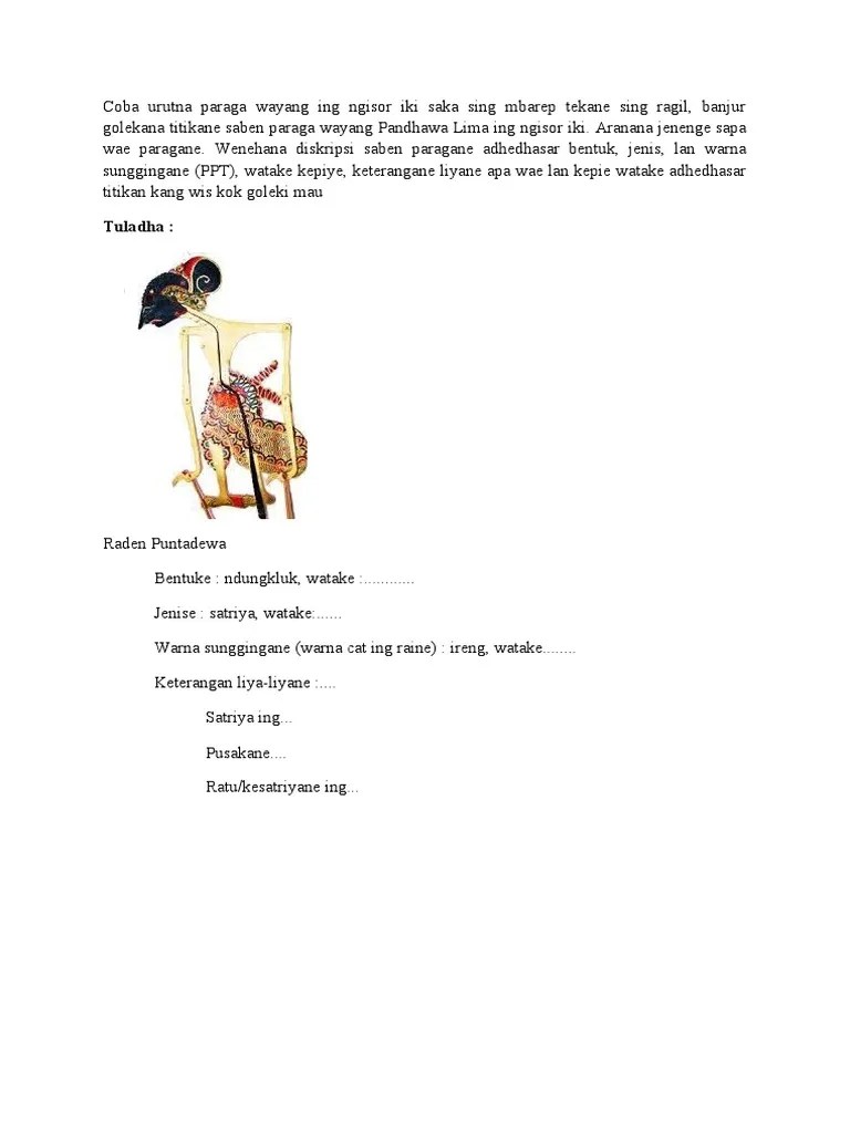 Aranana Kang Kalebu Punakawan Ing Pewayangan Pandowo Limo Sifat Watak Lan Satriyane