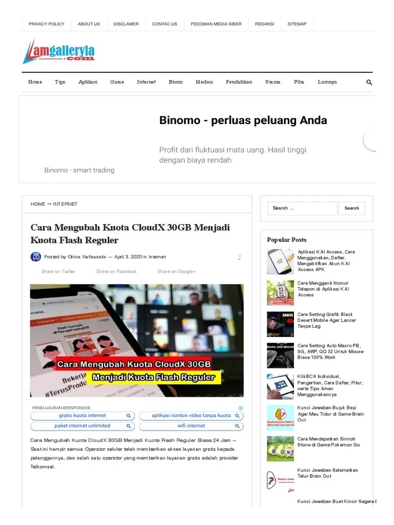 Cara mengubah kuota cloudx 30gb menjadi reguler flash suatekno id source: Cara Mengubah Kuota Cloudx 30gb Menjadi Kuota Flash Reguler Pdf