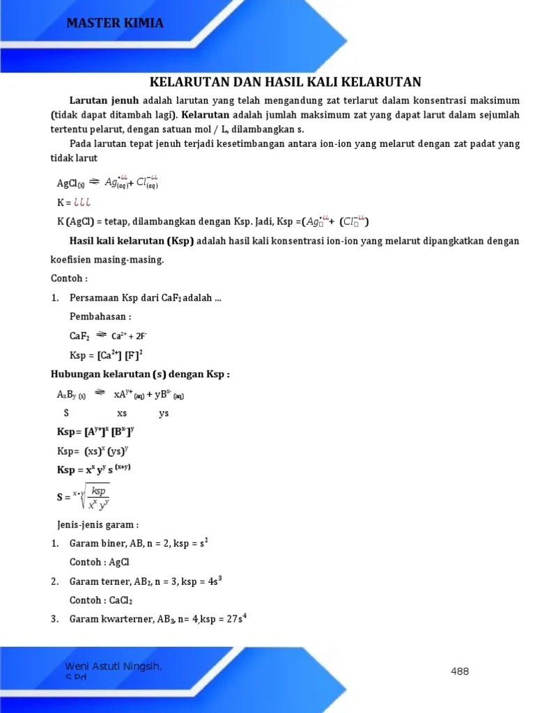 Master Kimia: Aq) Aq)