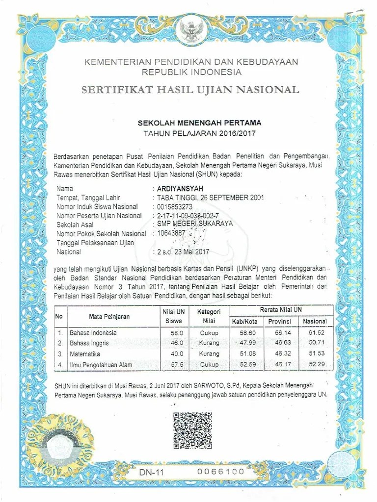 Tentunya, diakhir ajaran, peserta didik pada tingkatan akhir akan menerima ijazah sebagai bukti bahwa peserta didik tersebut telah menyelesaikan studinya. Skhu Smp Pdf