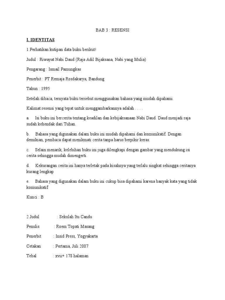 Peserta didik mampu menilai keunggulan/kelemahan teks (resensi buku) . Kumpulan Soal Kelemahan Buku Suatu Karya Beinyu Com