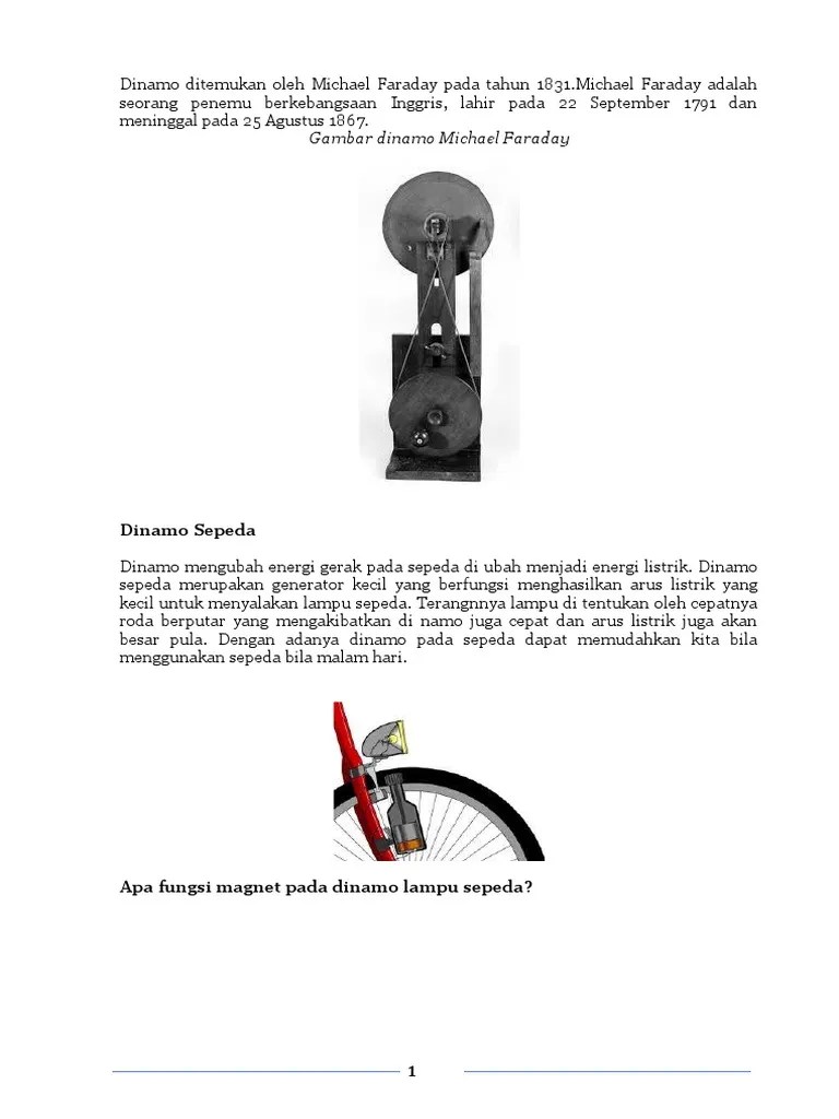 Dinamo Ditemukan Oleh Michael Faraday Pada Tahun 1831 | PDF
