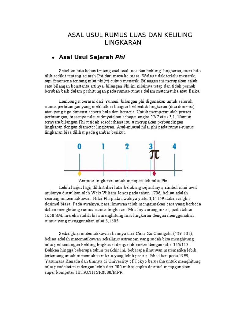 Penurunan rumus luas bangun datar dengan. Asal Mula Rumus Luas Dan Keliling Lingkaran Pdf