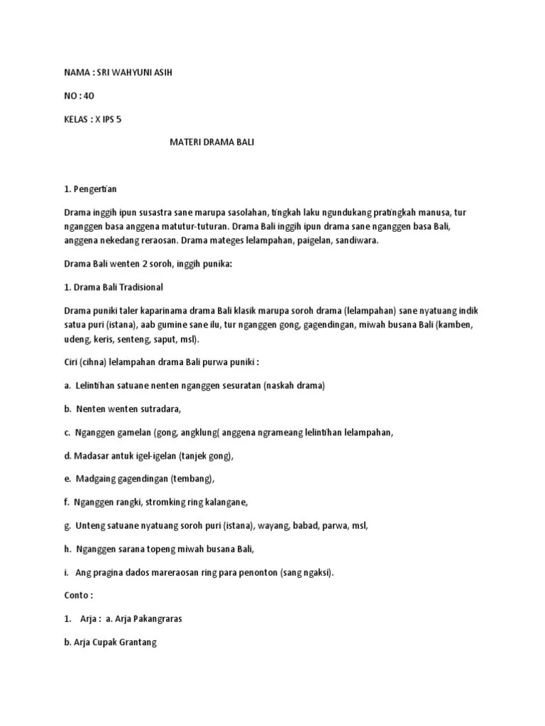 Naskah drama bahasa jawa tentang kehidupan. Contoh Judul Drama Tradisional Revisi Id