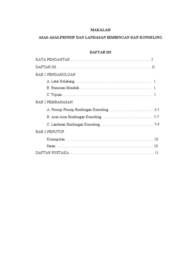 Asas-Asas, Prinsip Dan Landasan Bimbingan Dan Konseling | PDF