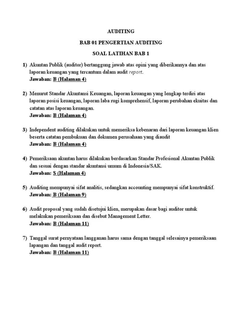 Soal Bab 1 Audting-1 | PDF