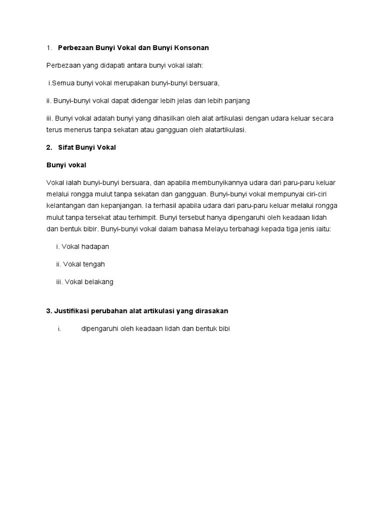Perbezaan Bunyi Vokal | PDF