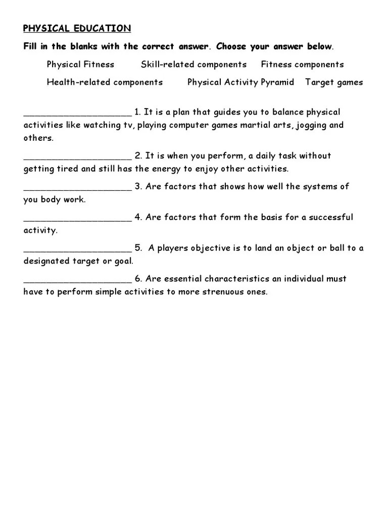 If that's the case, and sifting through furniture stores catalogs isn't doing the trick, you may need help figuring out which furniture fits you. Components Of Fitness Answer Key