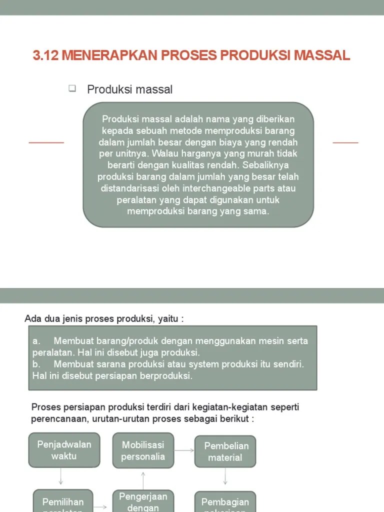 Tetapi insya allah materi tidak plek seperti buku cetak, karena saya pikir banyak hal lain yang bisa kita diskusikan di sini. 3 12 Menerapkan Proses Produksi Massal Pdf