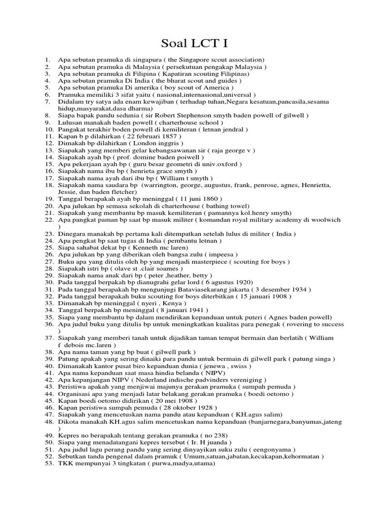 Contoh Soal LCTP Penegak | PDF