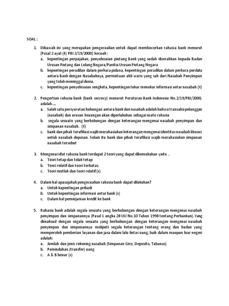SOAL Kelompok 10 Rahasia Bank | PDF