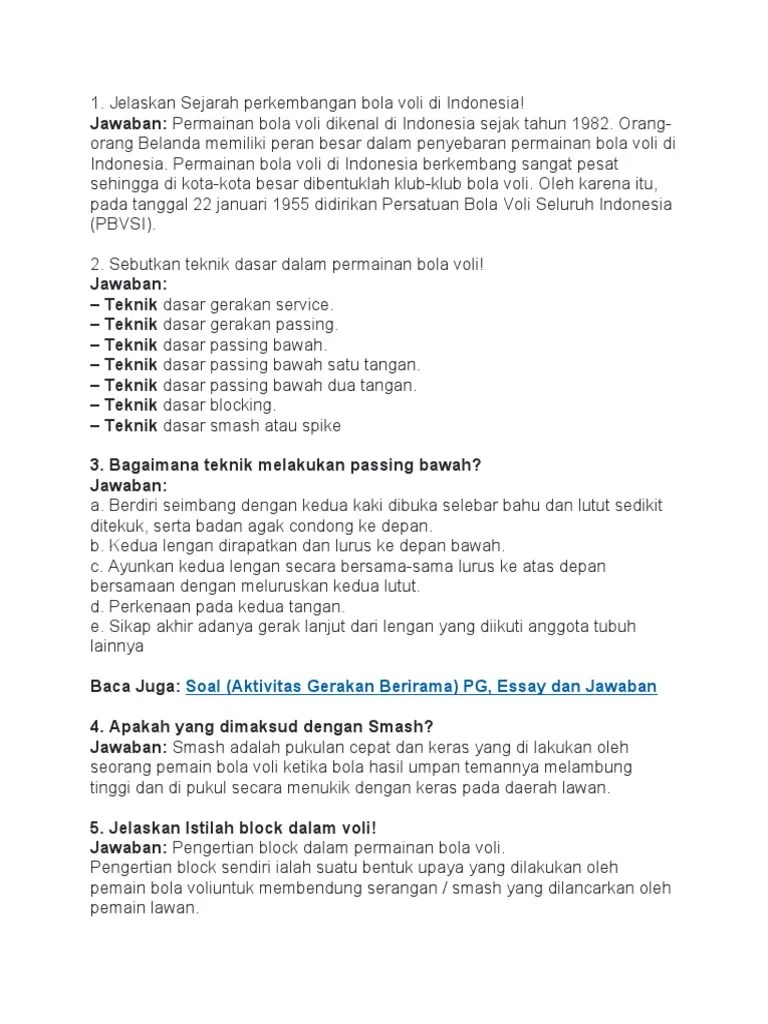 Jelaskan Teknik Dasar Passing Bawah Pada Permainan Bola Voli