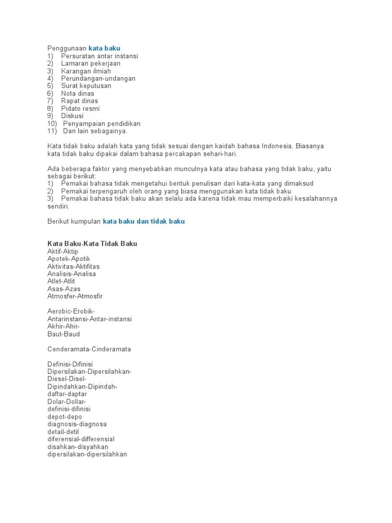 Kata Baku | PDF