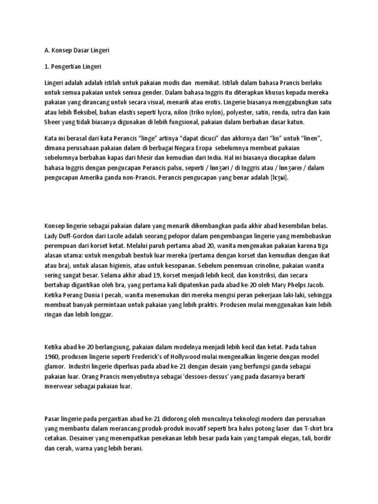 Definisi atau arti kata triko berdasarkan kbbi online: Lingerie Pdf