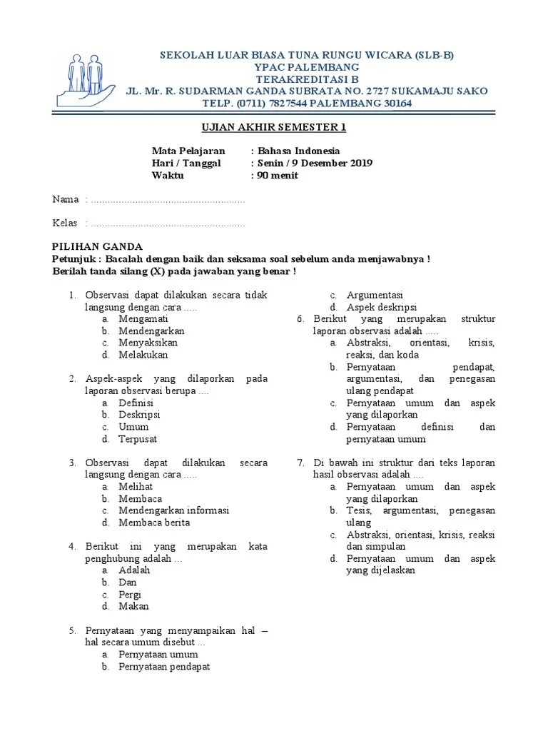Soal Bahasa Indonesia | PDF