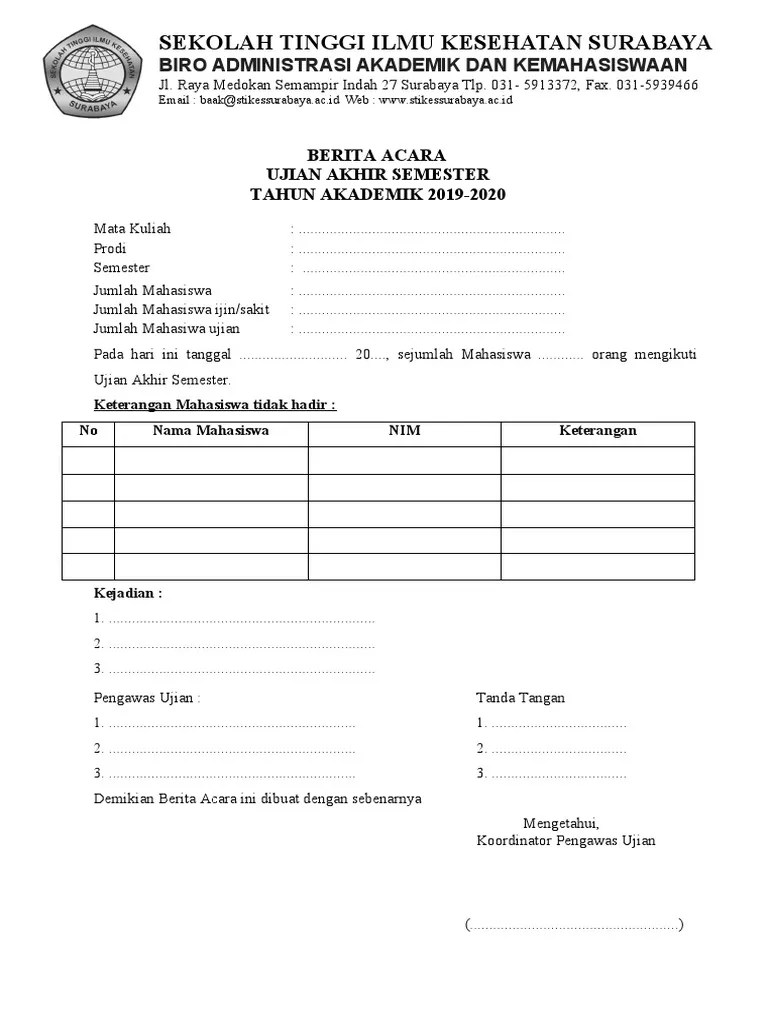 Berita Acara Uts-Uas | PDF