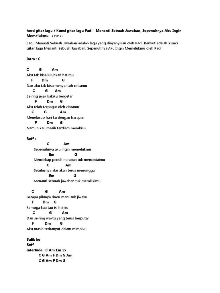 Chord Gitar Padi Sesuatu Yang Indah