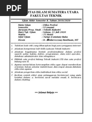 Etika Profesi Industri | PDF