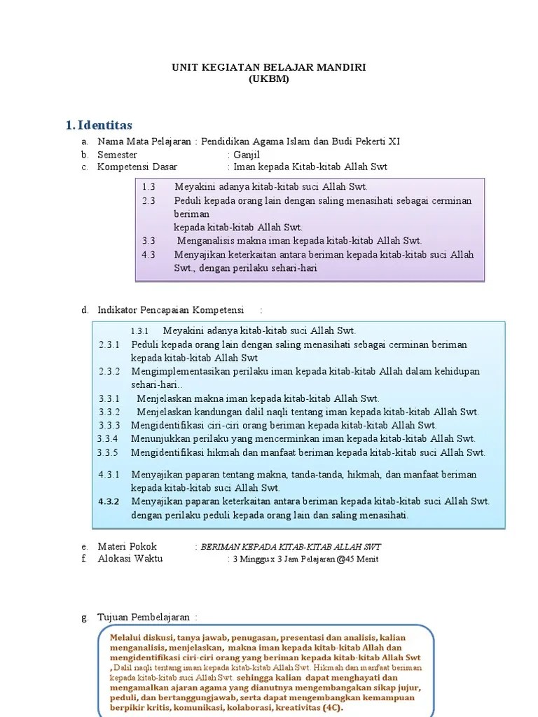 Meyakini bahwa allah menurunkan kitab suci kepada para utusannya yaitu para nabi dan rasul Ukbm 2 Iman Kepada Kitab Kitab Allah Swt Pdf