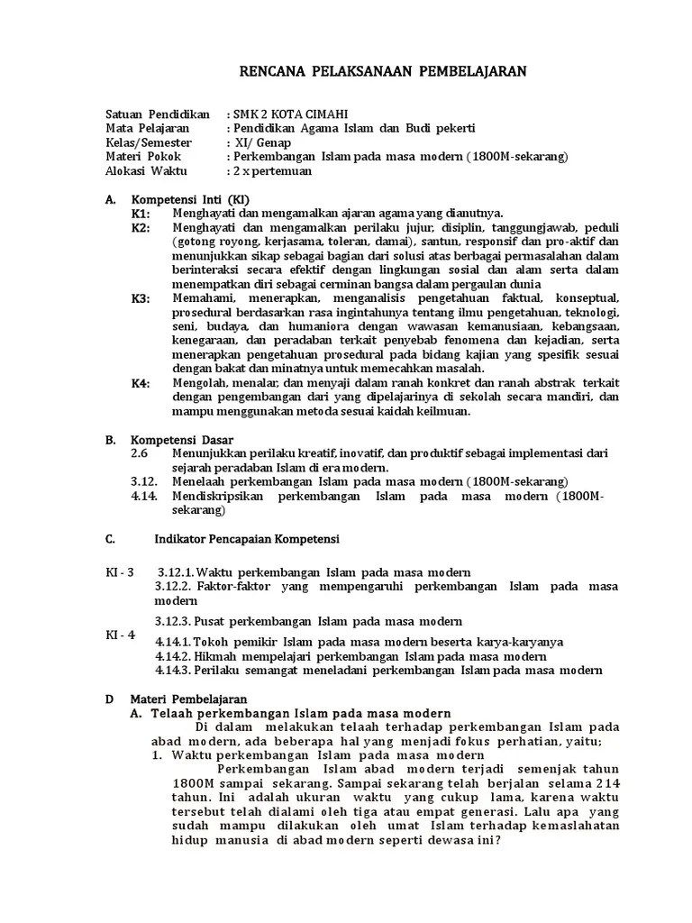 4 RPP Pai Xi Sejarah Islam Modern | PDF