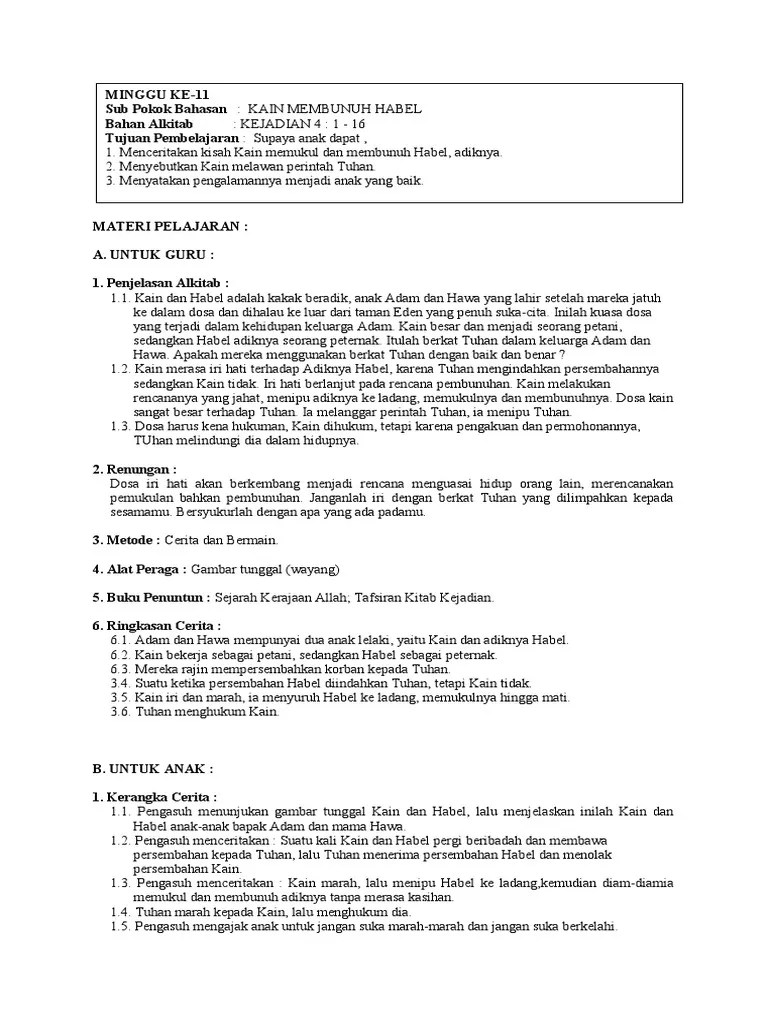 MATERI PELAJARAN Kain Dan Habel | PDF
