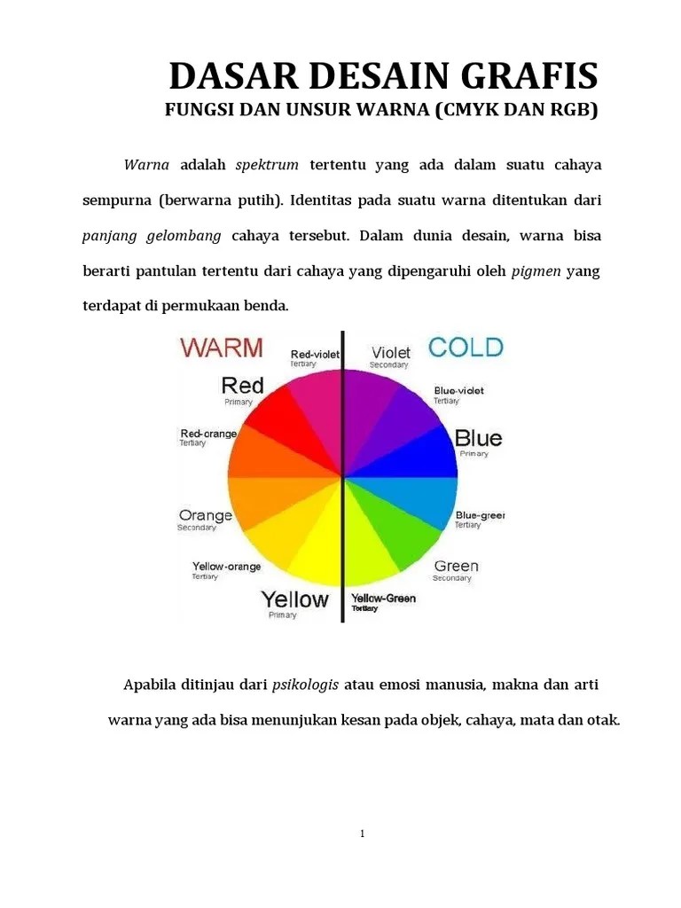 Dasar Desain Grafis Fungsi Dan Unsur Warna | PDF