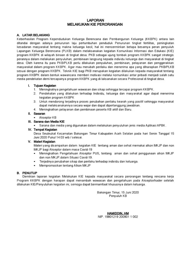 Laporan Kie Perorangan | PDF