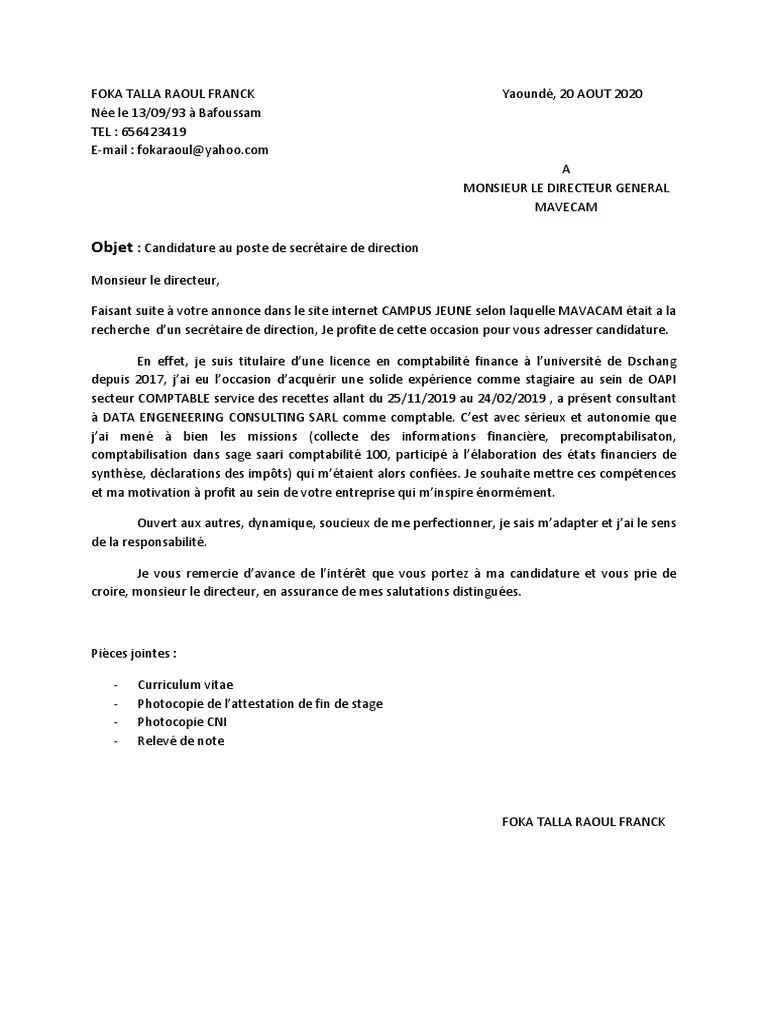 Lettre de motivation garanti je,ne : Lettre De Motivation Mavecam Pdf Pdf