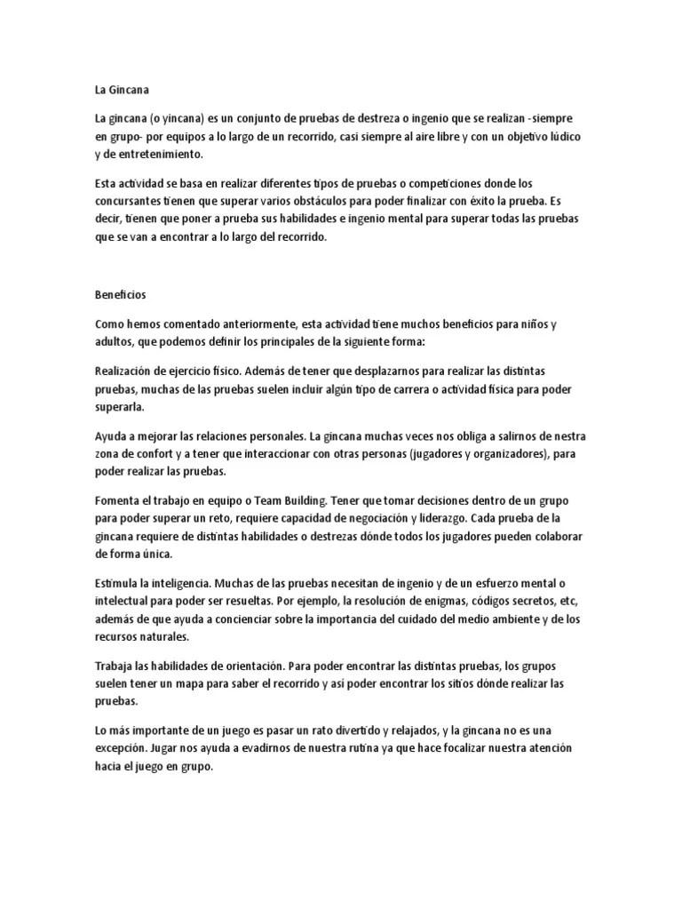 Son infinitos los juegos y las diferentes pruebas que se pueden preparar y daremos unos cuantos ejemplos de como jugar a la gincana, ya sea para niños o para adultos. La Gincana Pdf Tenis De Mesa Creatividad