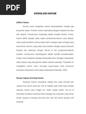 Sosiologi Hukum | PDF