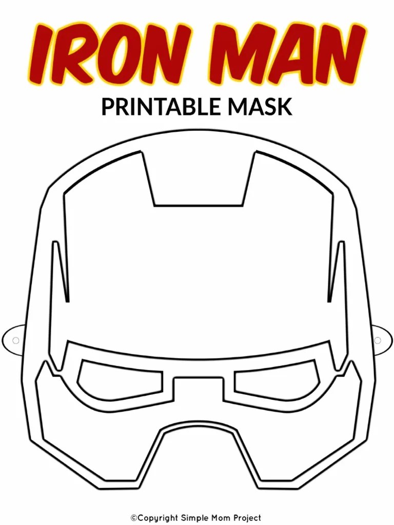 free printable iron man superhero mask template pdf