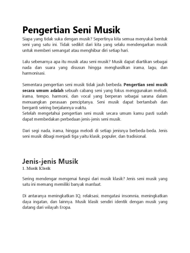 Pengertian Musik Menurut Para Ahli Pdf