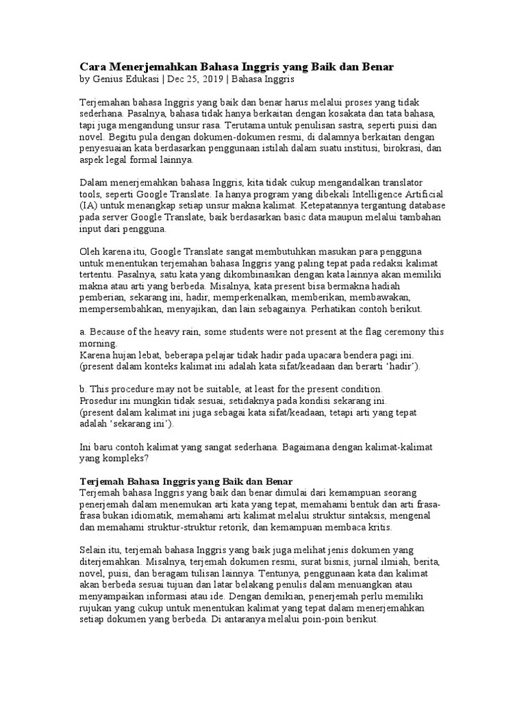 Maksud Selain Itu Dalam English