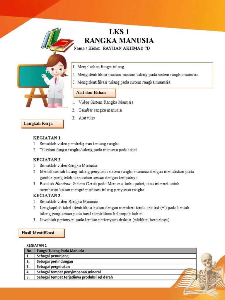 LKS 1 Sistem Rangka Manusia