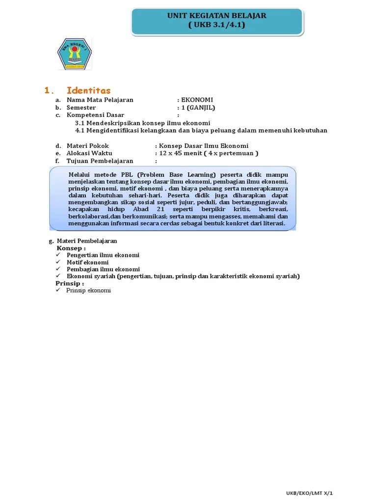 1.1. UKBM 3.1 Konsep Ilmu Ekonomi | PDF