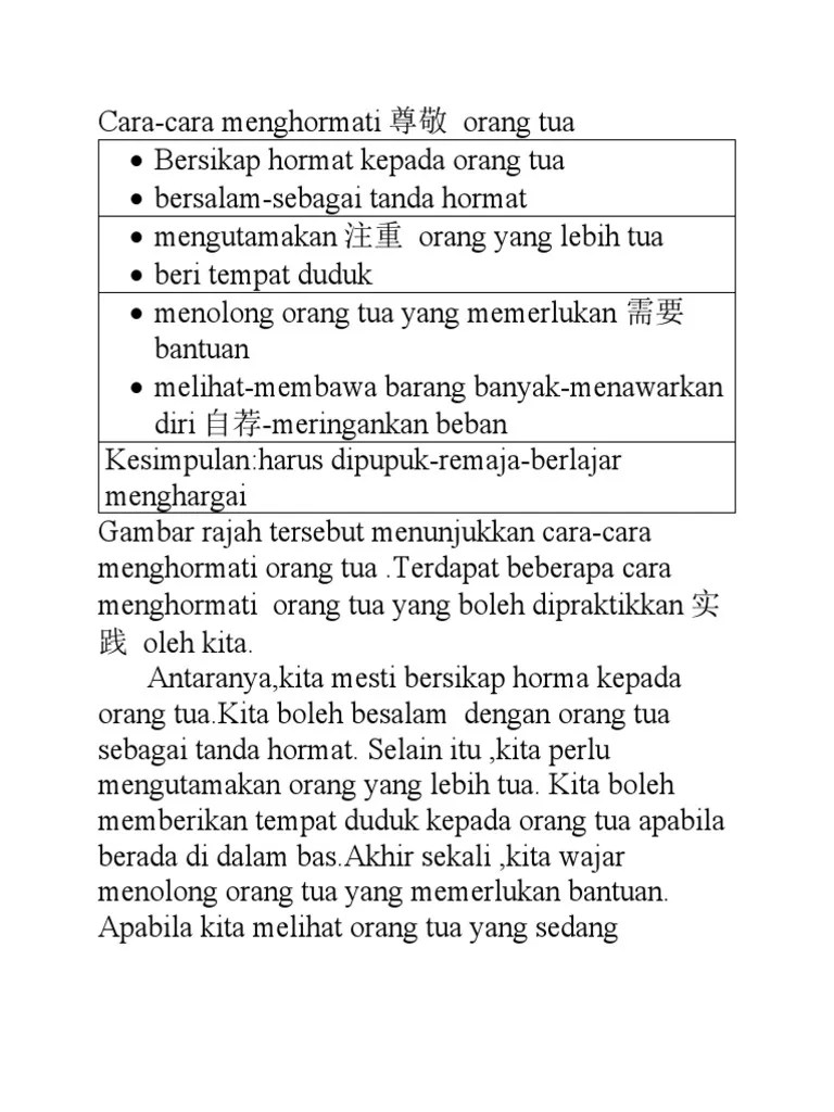 Cara-Cara Menghormati Orang Tua | PDF