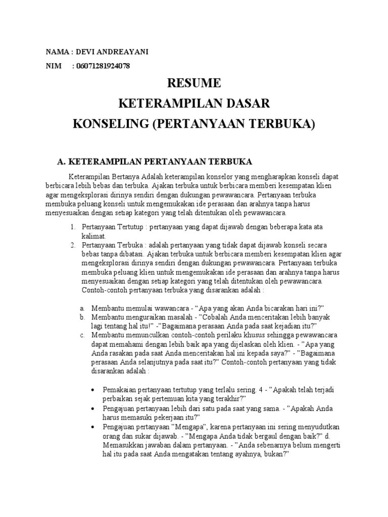 Devi (KDK) 2 Pertanyaan Terbuka | PDF
