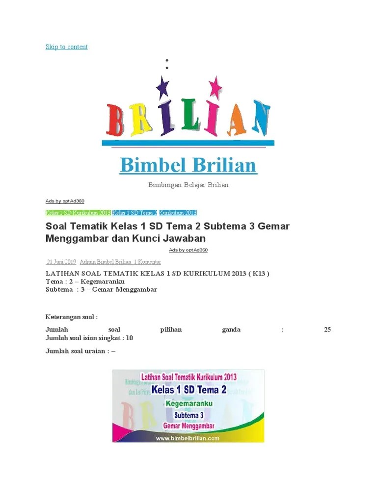 Soal tematik kelas 6 tema 2 subtema 1 di sini. Dokumen 2 Pdf