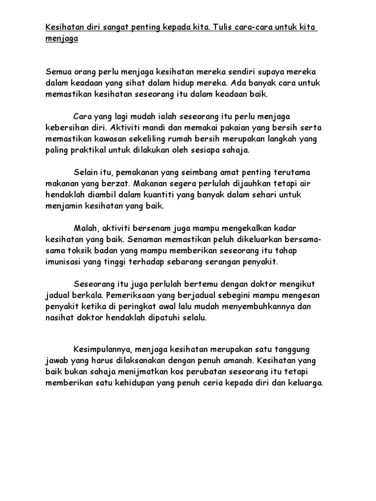 11.10.2021 · kepentingan melibatkan diri dalam aktiviti sukan yang berikutnya ialah berfikiran positif dan lebih motivasi. Karangan Fakta Jaga Kebersihan Pdf