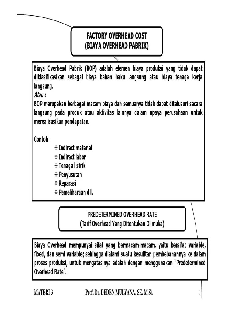 Elemen Biaya Overhead Pabrik Adalah - Resista Vikaliana 1 27022015 Biaya Overhead Pabrik Adalah - Bagaimana penggolongan, penentuan tarif, pembebanan, pengumpulan, cara menghitung biaya overhead pabrik dan perlakuan …