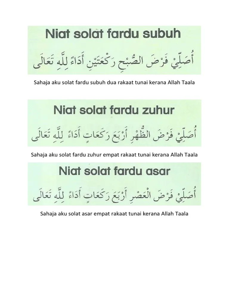 Niat Solat | PDF