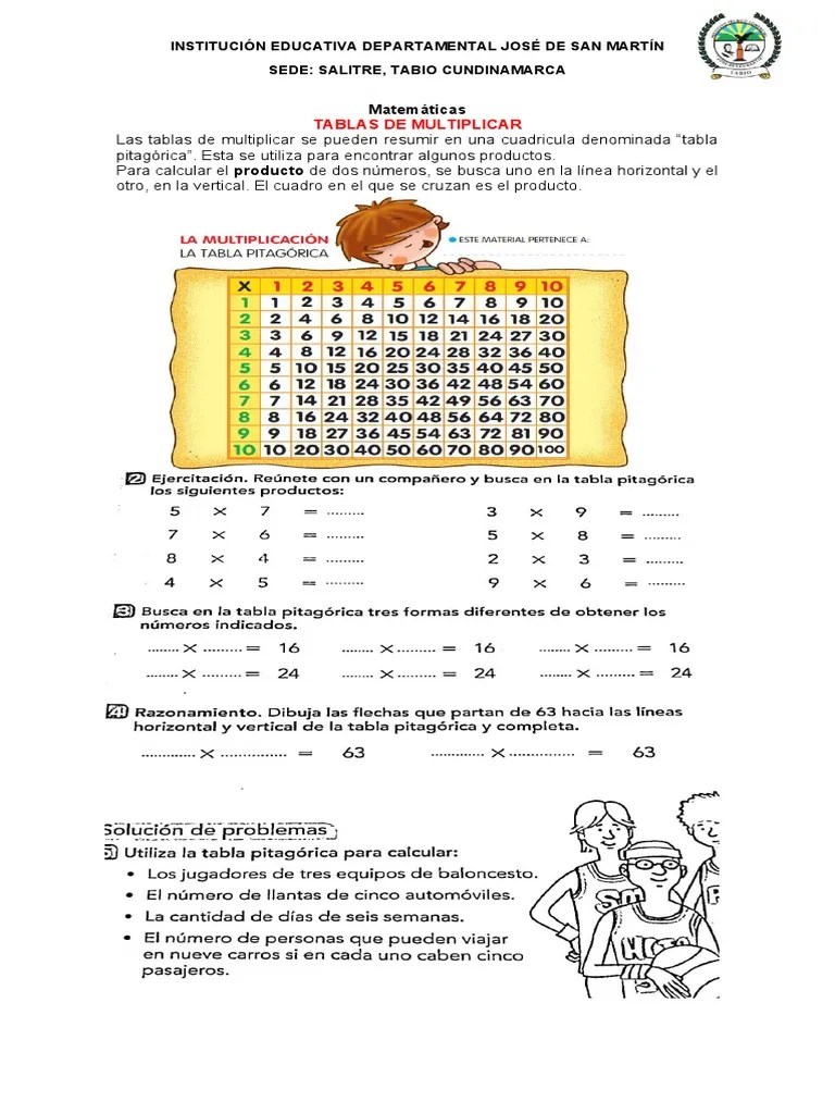 Hicimos una cuadrícula de 11×11 en un folio y fuimos rellenando . Taller 2 Matematicas 3ro Pdf Multiplicacion Algebra