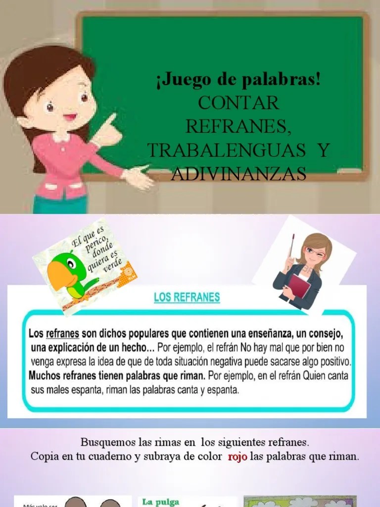 Consiste en formar una palabra o una frase con las letras de otra palabra o frase. Juego De Palabras Pdf