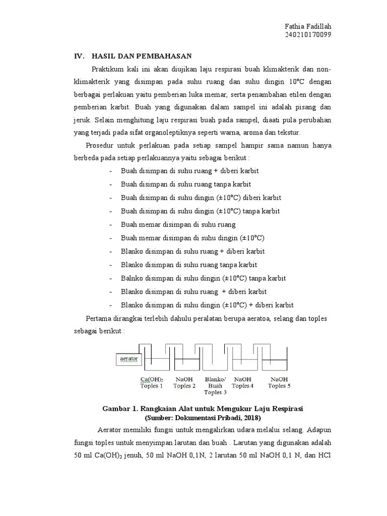 Biokimpang - 1 - Laju Respirasi | PDF