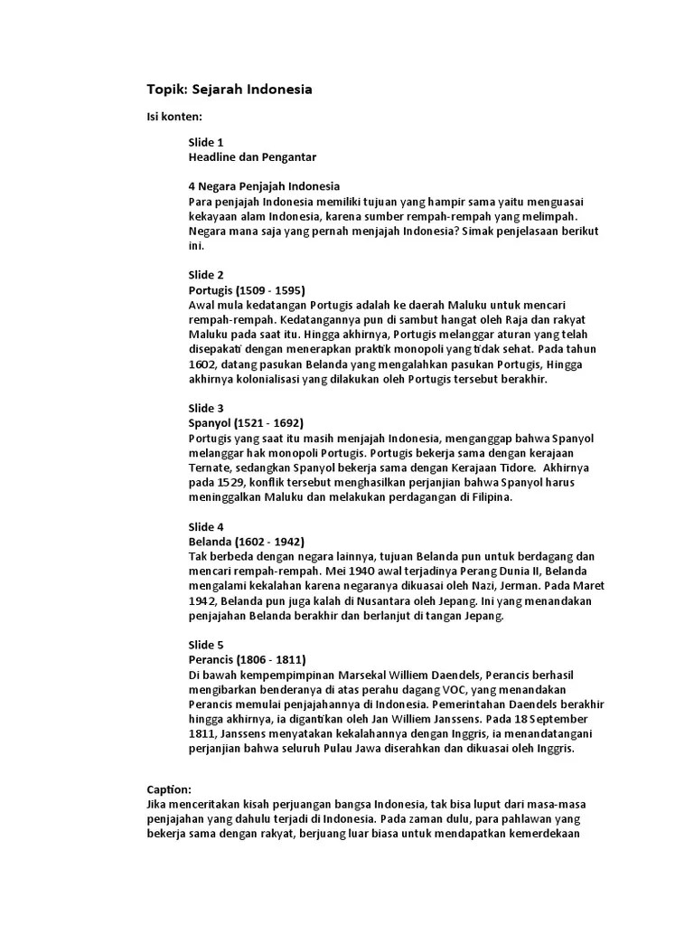 Konten 4 Negara Penjajah Indonesia | PDF